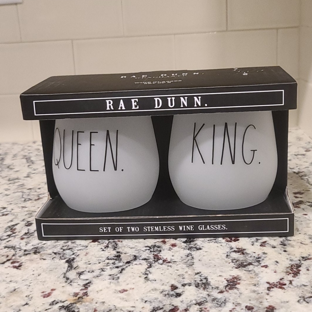 Rae Dunn Stemless Wine Glass Set